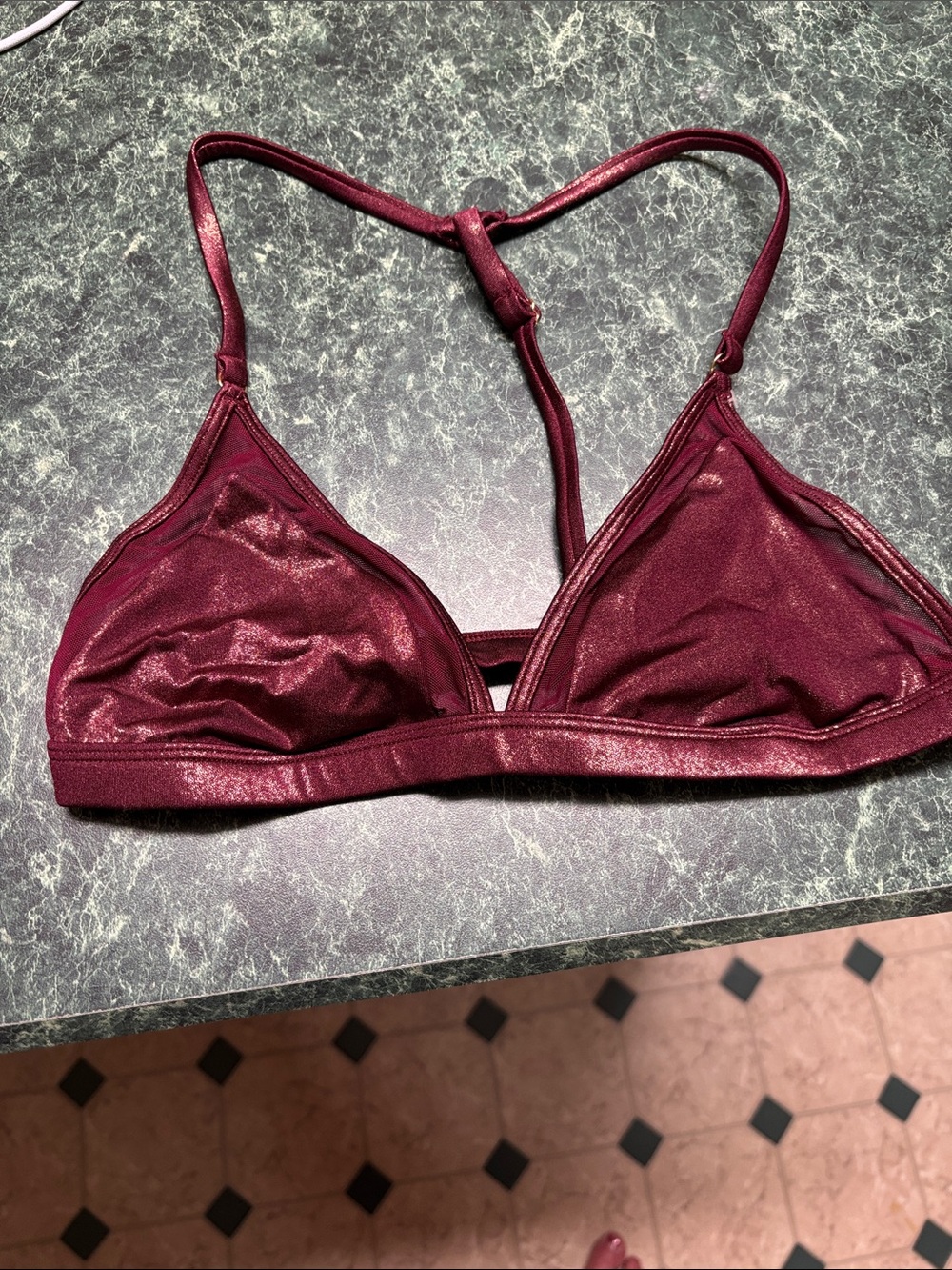 PINK Victoria's Secret Shimmer Wine Triangle Bralette